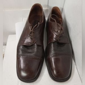 Brass Boots Men's 1" Modified Right Heel Leather Shoes Brown Cap Toe Size 11